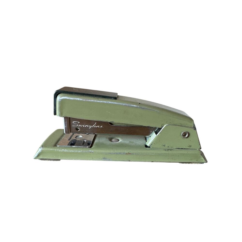 Vintage Swingline USA Made 5” Olive Green Heavy Duty Steel Stapler